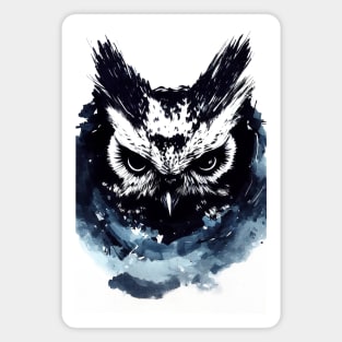 Owl Bird Wild Nature Free Spirit Art Brush Painting Magnet